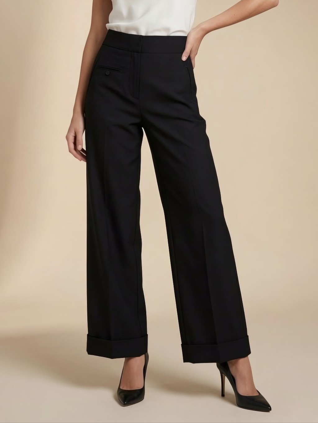 New York & Company Black High Rise Wide Leg Pants Sz 0